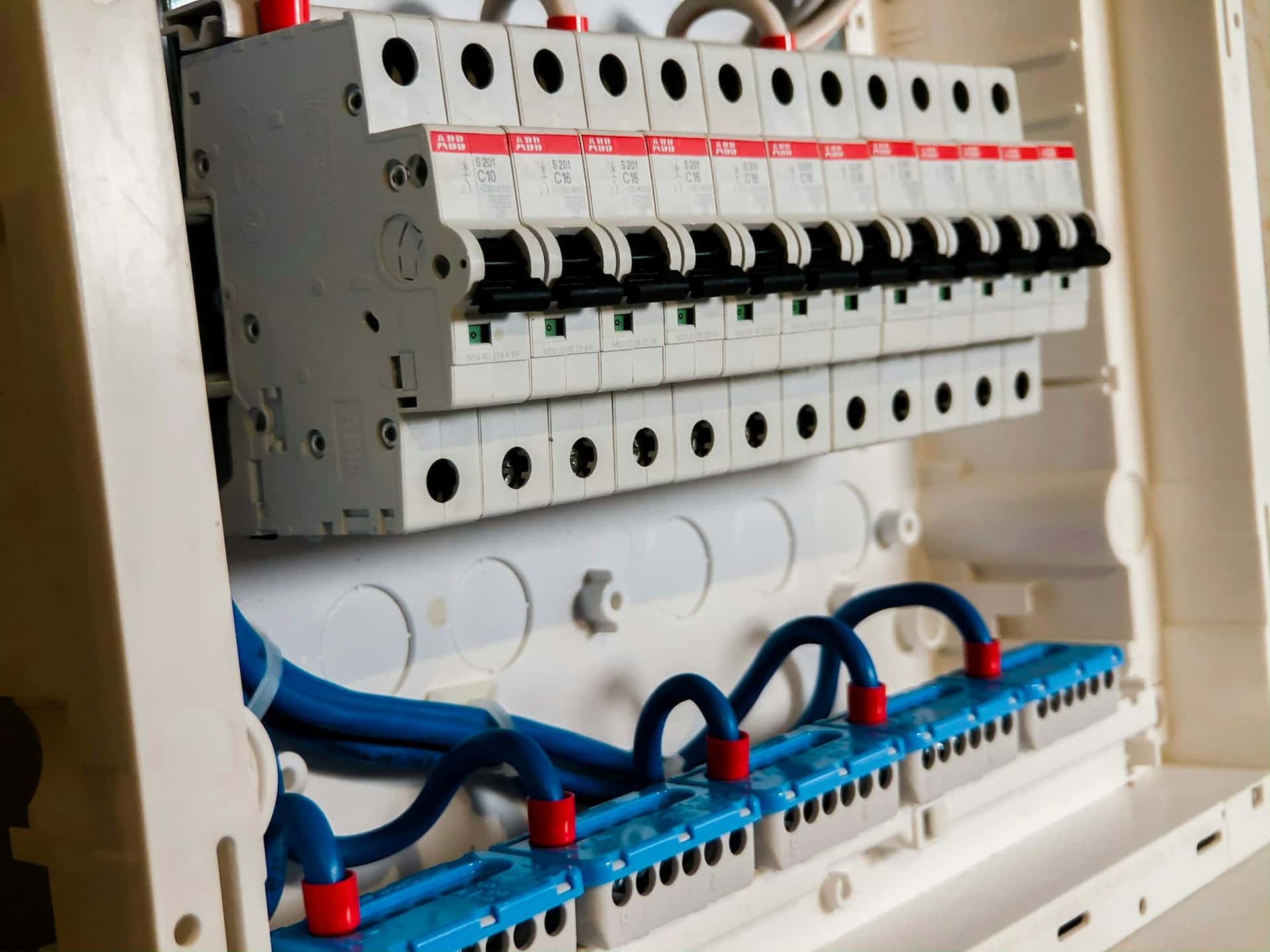 Circuit breakers in an electrical panel